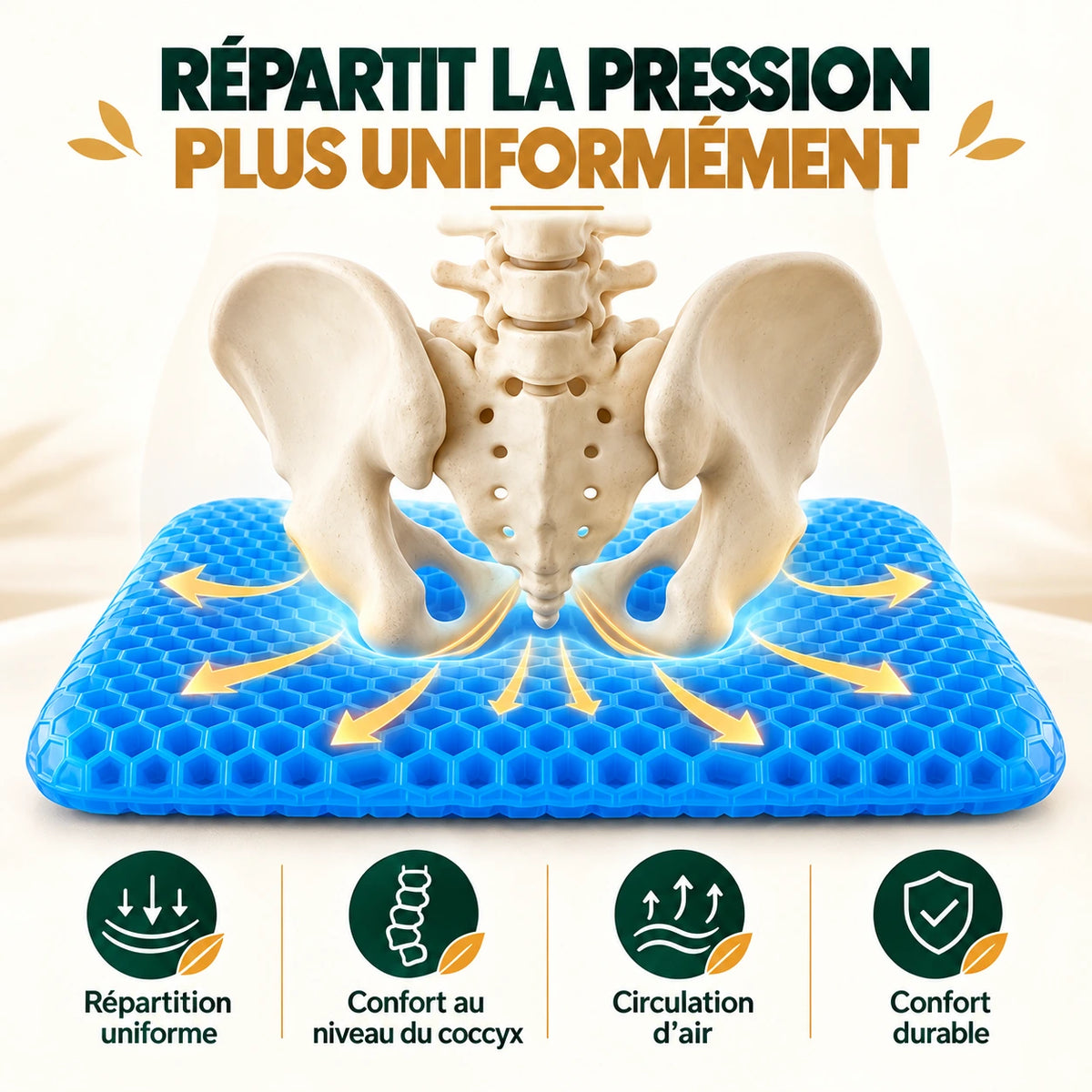 Coussin gel alvéolé ergonomique Senovela