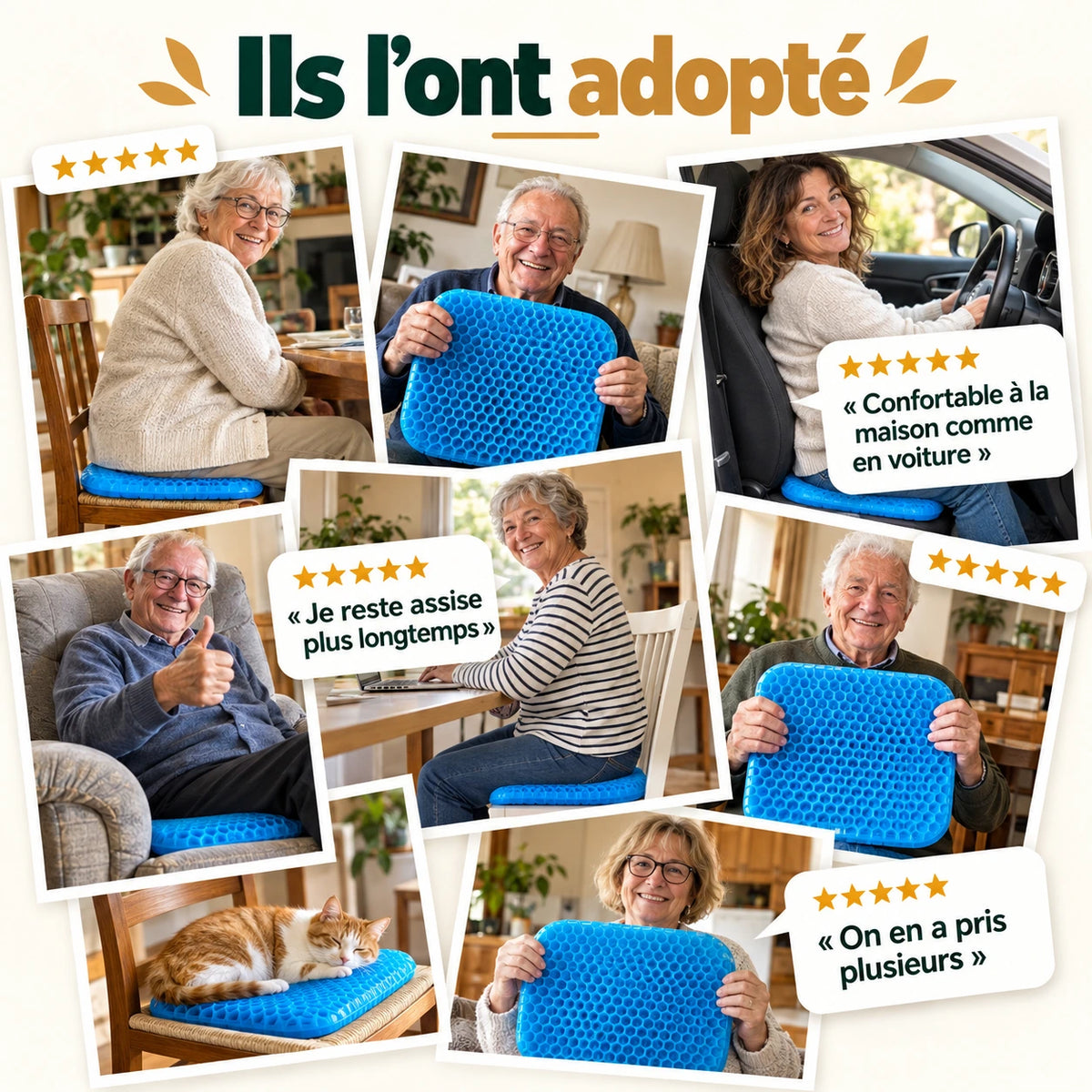 Coussin gel alvéolé ergonomique Senovela