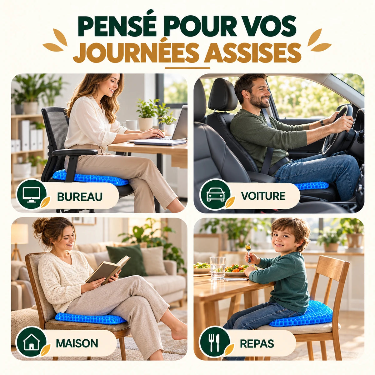 Coussin gel alvéolé ergonomique Senovela