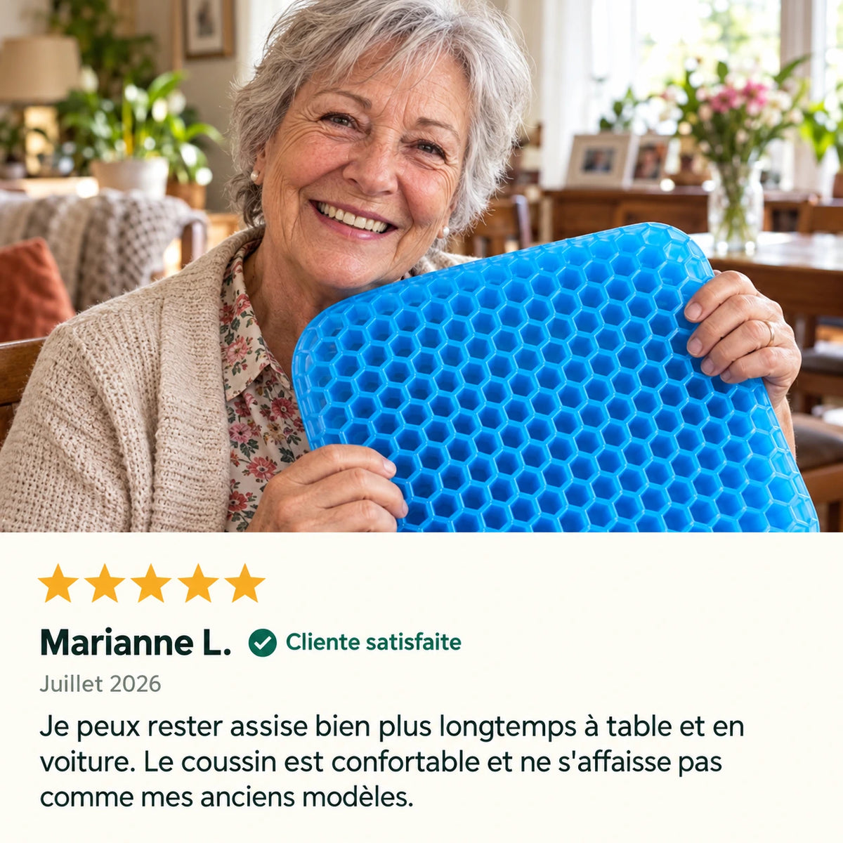 Coussin gel alvéolé ergonomique Senovela